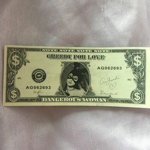 Authentic Ariana Grande Greedy for Love Bill
